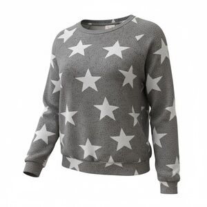 Fantastic Fawn grey star sweater, small